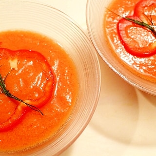 【簡単冷製スープ】トマトとパプリカのガスパチョ